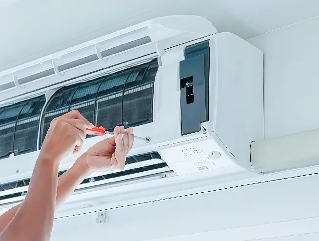 Professional AC servicing by certified technician