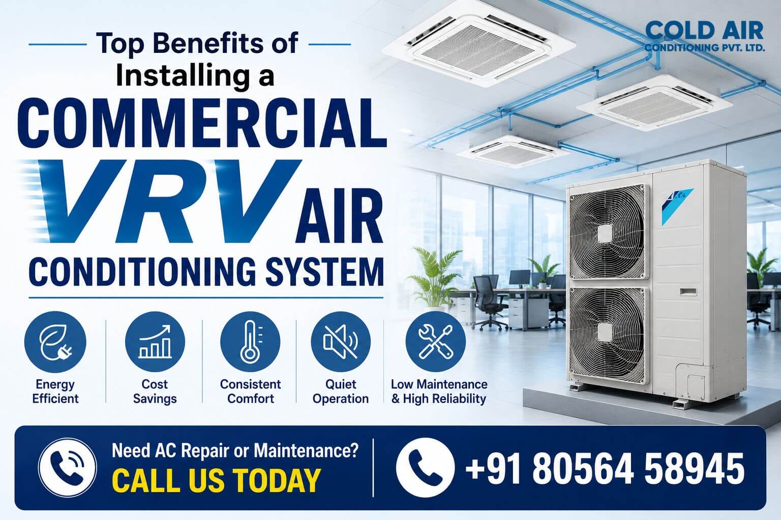 Benefits of installing a commercial VRV Air conditioning System