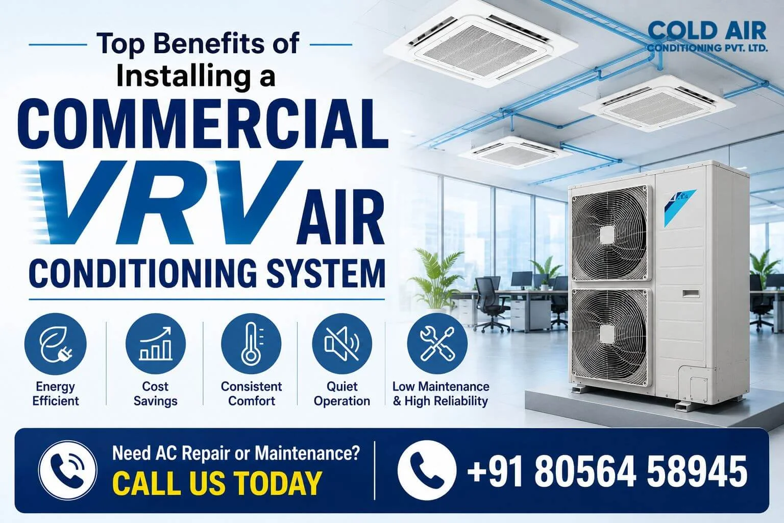 Benefits of installing a commercial VRV Air conditioning System